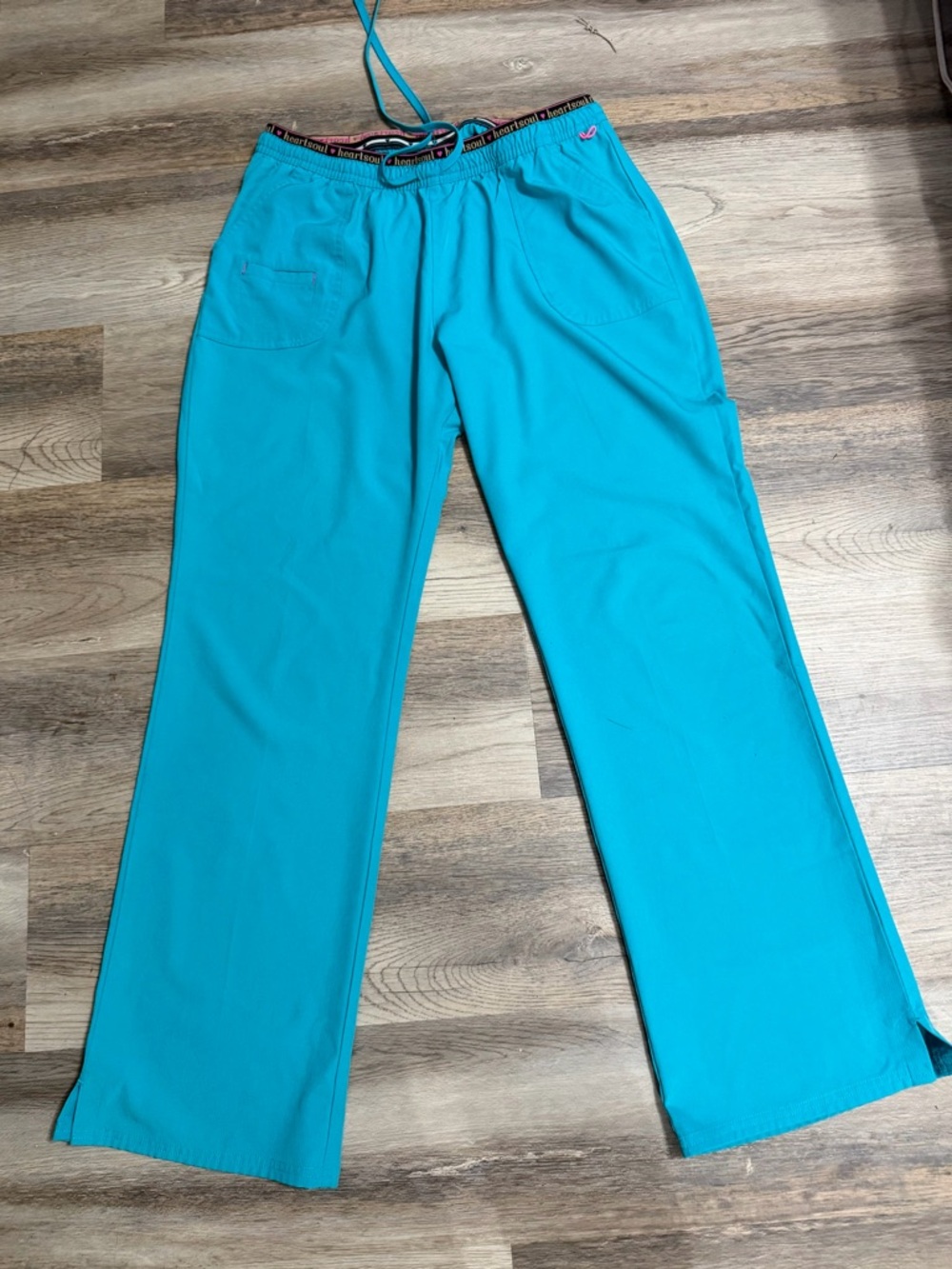 HeartSoul Women's Teal Elastic Drawstring Scrub Pants